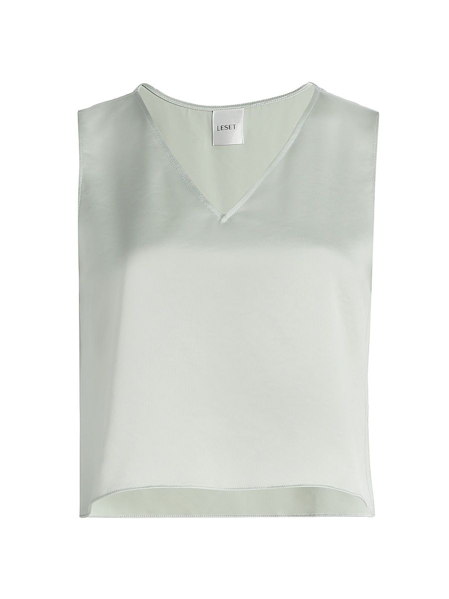 Women's Barb Satin Crop Top - Watercress - Size Large