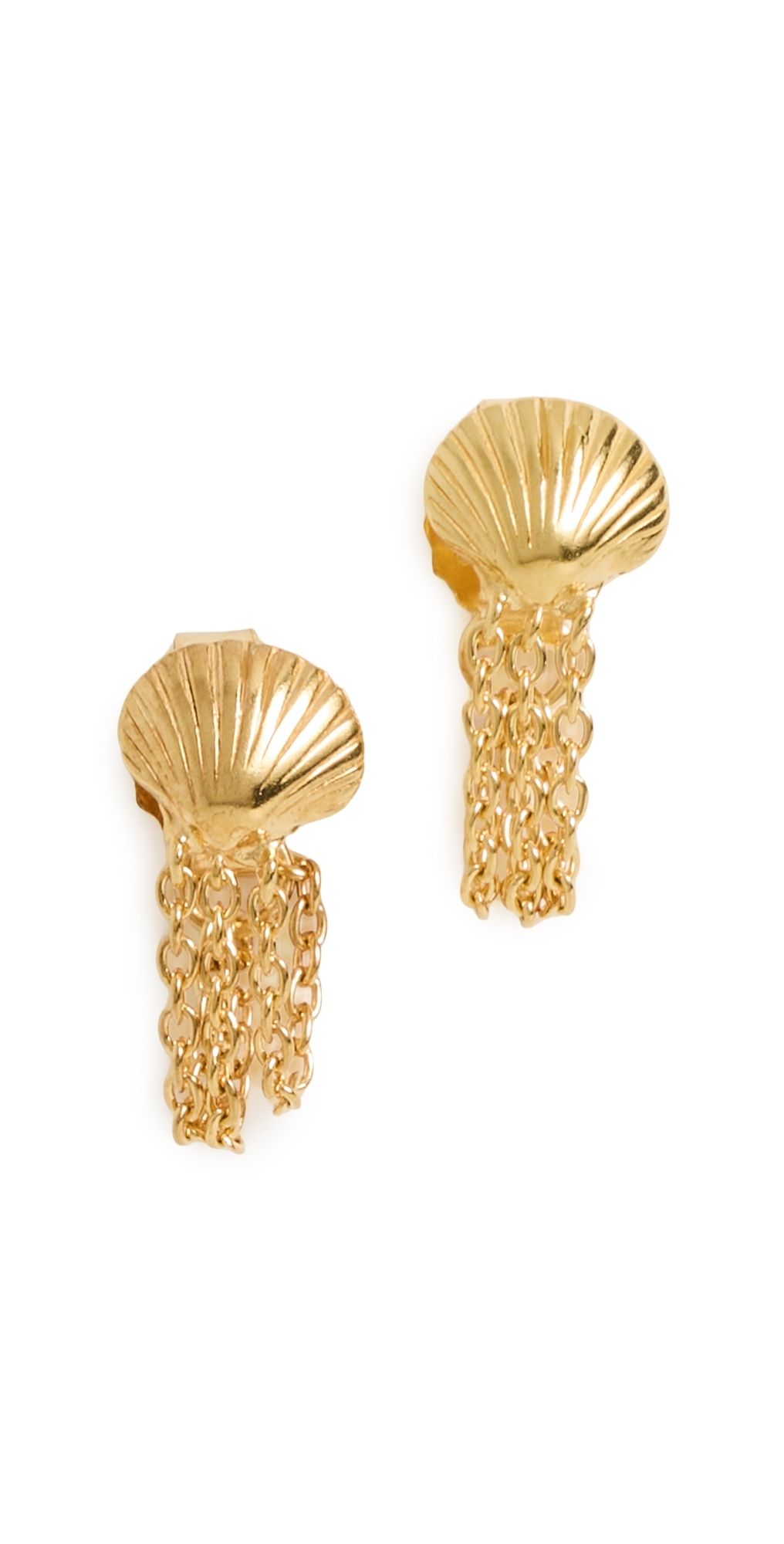 Madewell Demi Fine Shell Front Back Earrings 14K Gold One Size