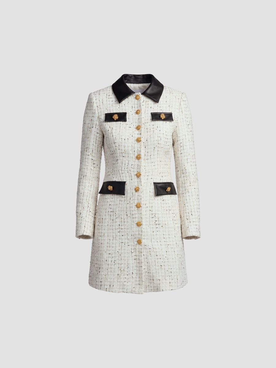 Mac Duggal Women's Bouclé-Tweed Mini Dress - Ivory - Size 12