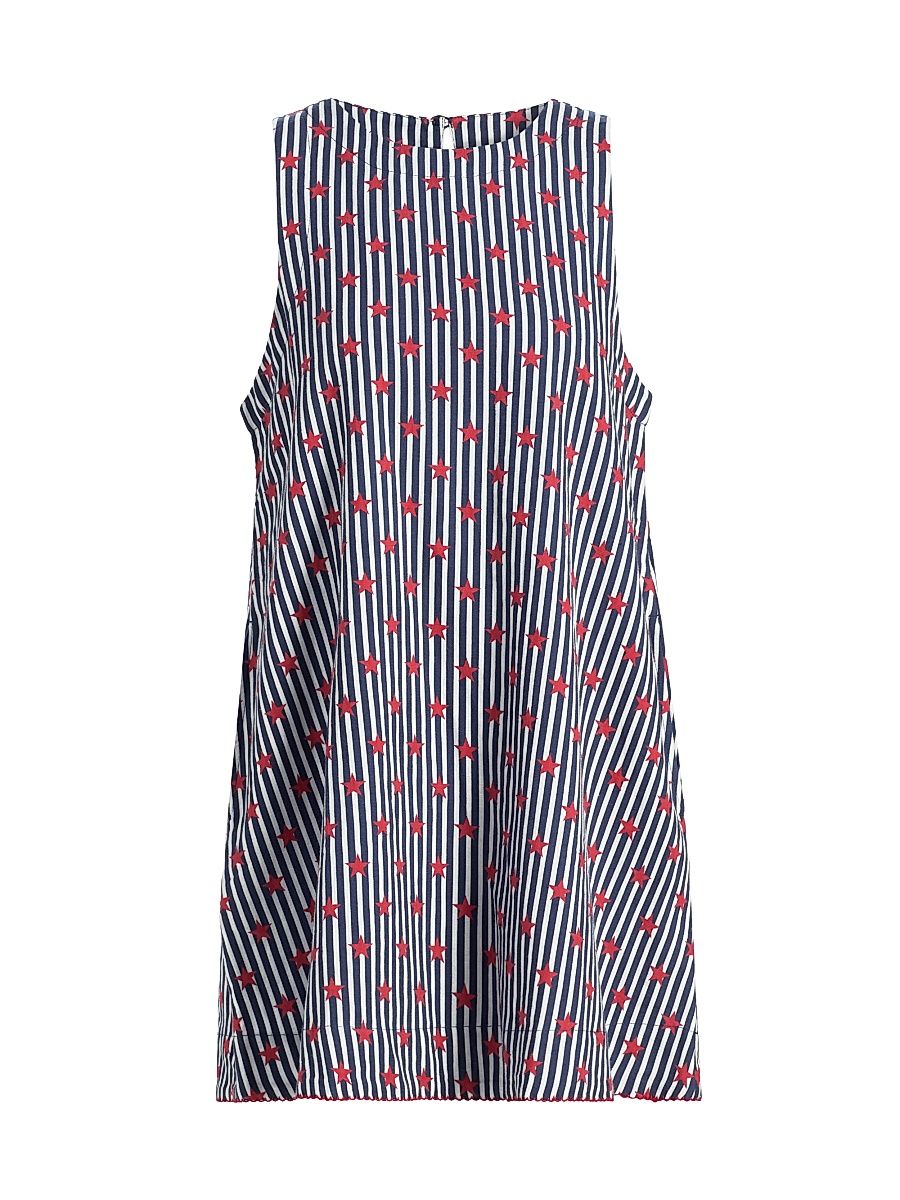 Women's Caprina Star Bangled Seas Cotton-Linen Minidress - Star Spangled Seas - Size XS