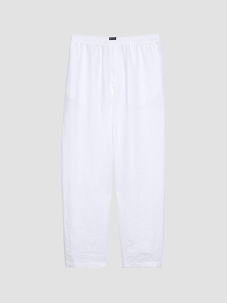 Men's Linen Pants - White - Size Medium