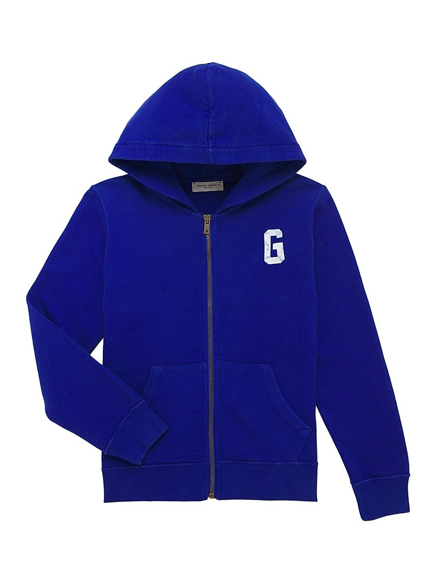 Boy's Journey Logo Cotton Hoodie - Mazarine Blue - Size 12