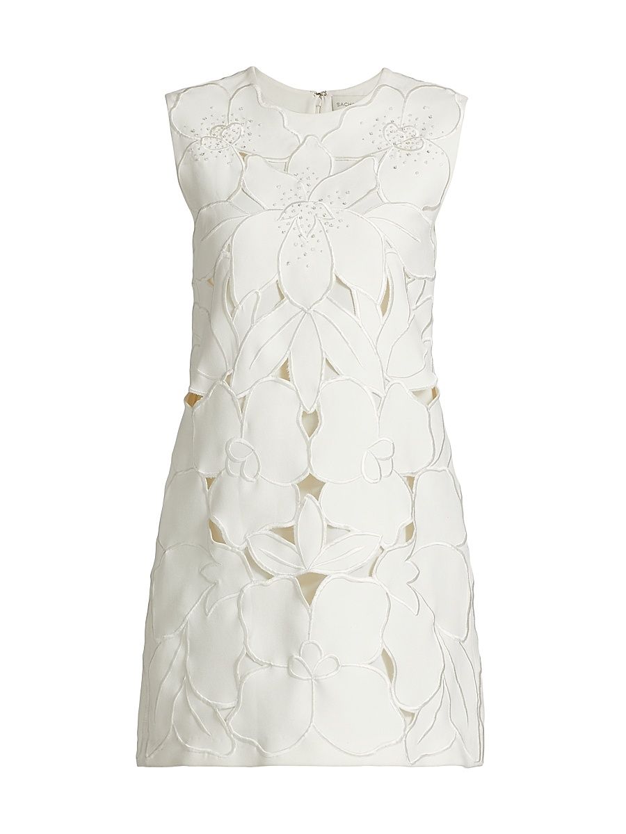 Women's Mitzi Embellished Sleeveless Minidress - Ivory - Size Medium