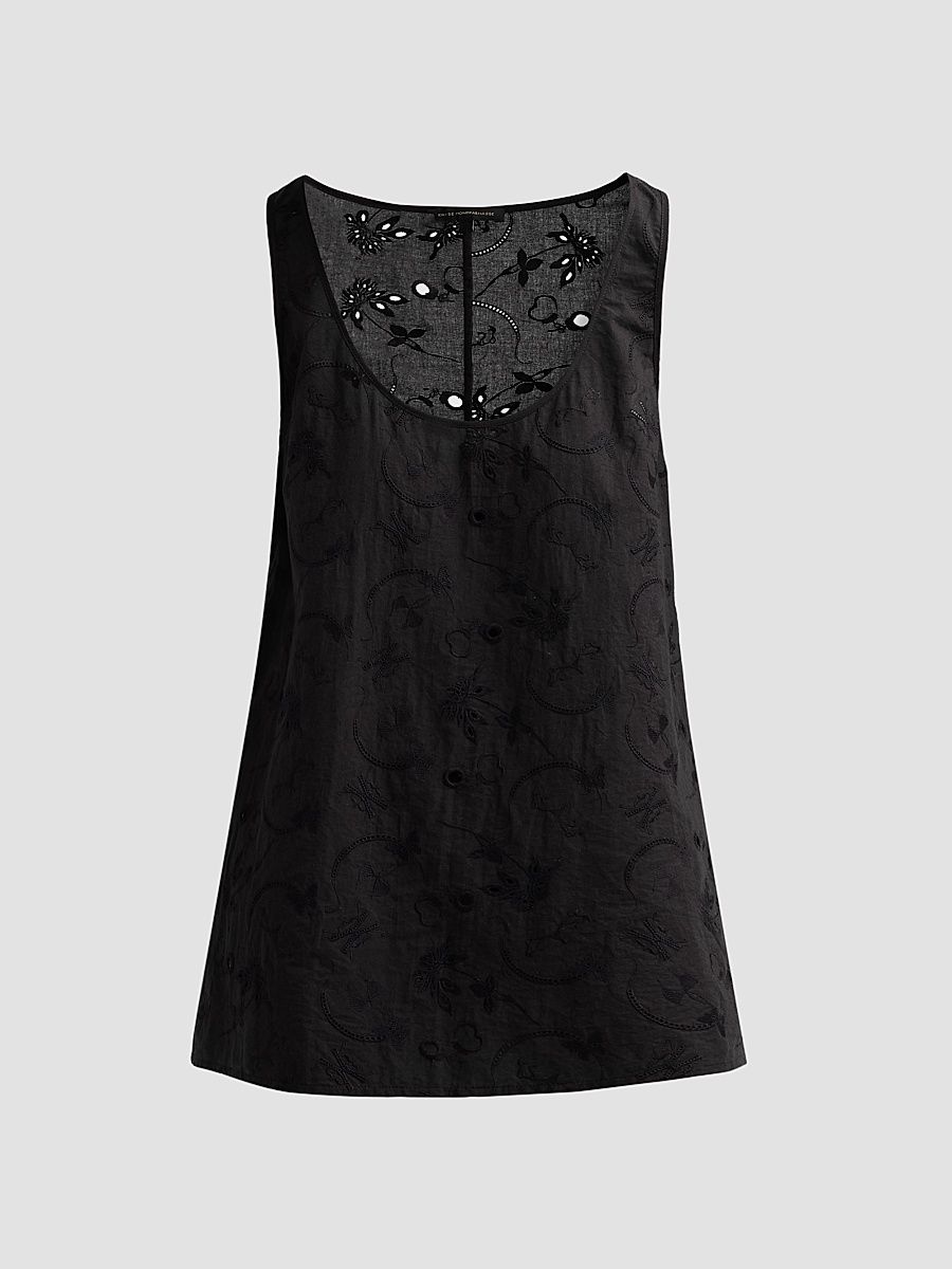 Women's Simone Cotton Eyelet Mini Dress - Black - Size XS