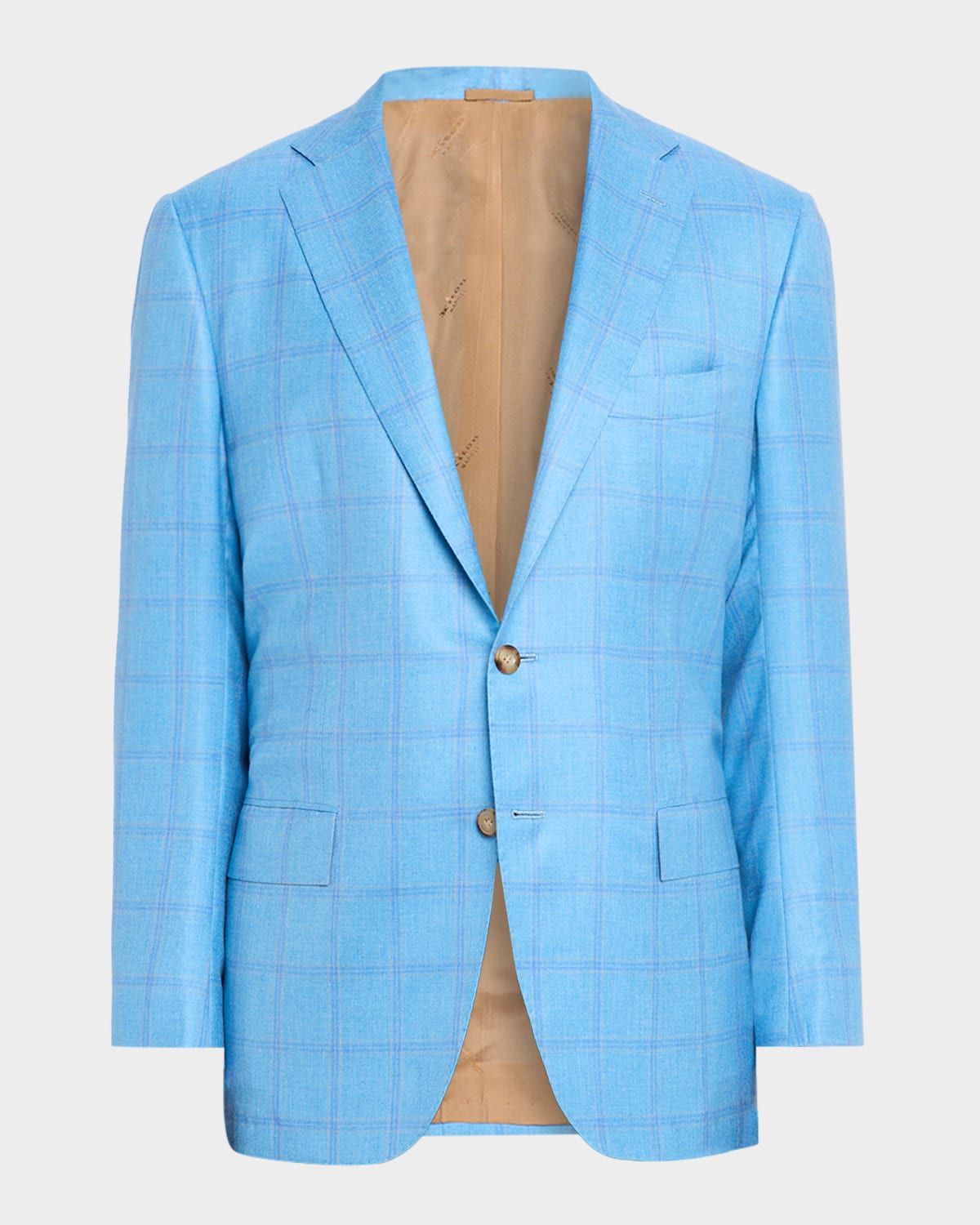 Men & apos;s Light Teal Windowpane Jacket