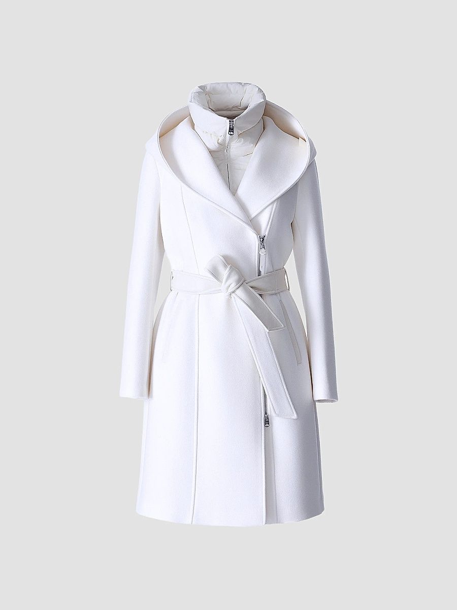 Mackage Women's Shia 2-In-1 Double-Face Wool Coat - Cream - Size XXL