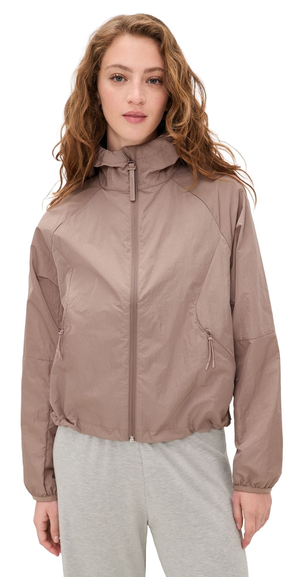 Beyond Yoga Limitless Hooded Jacket Rosey Taupe XL