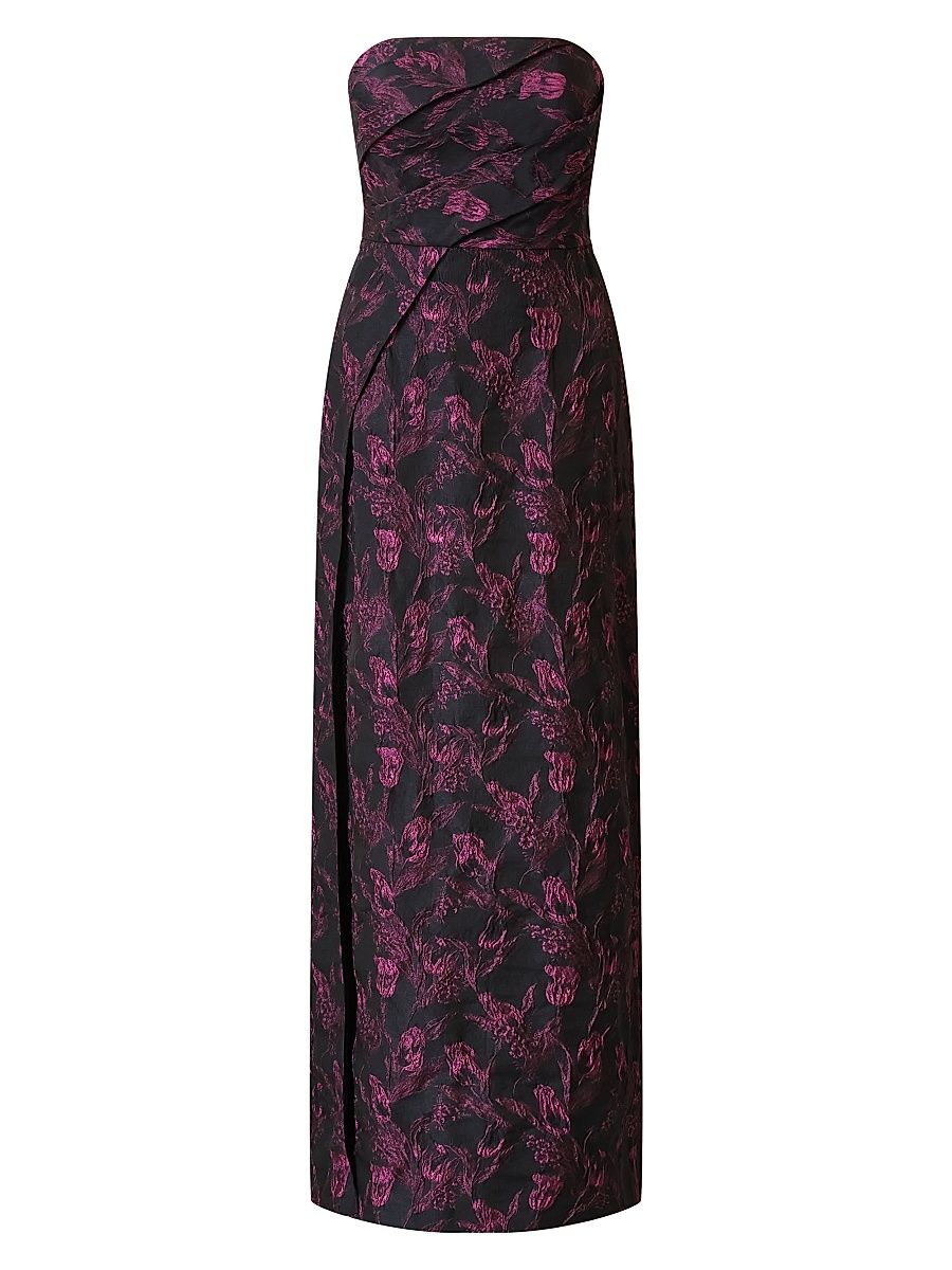 Women's Clara Floral Jacquard Strapless Gown - Twilight - Size 16