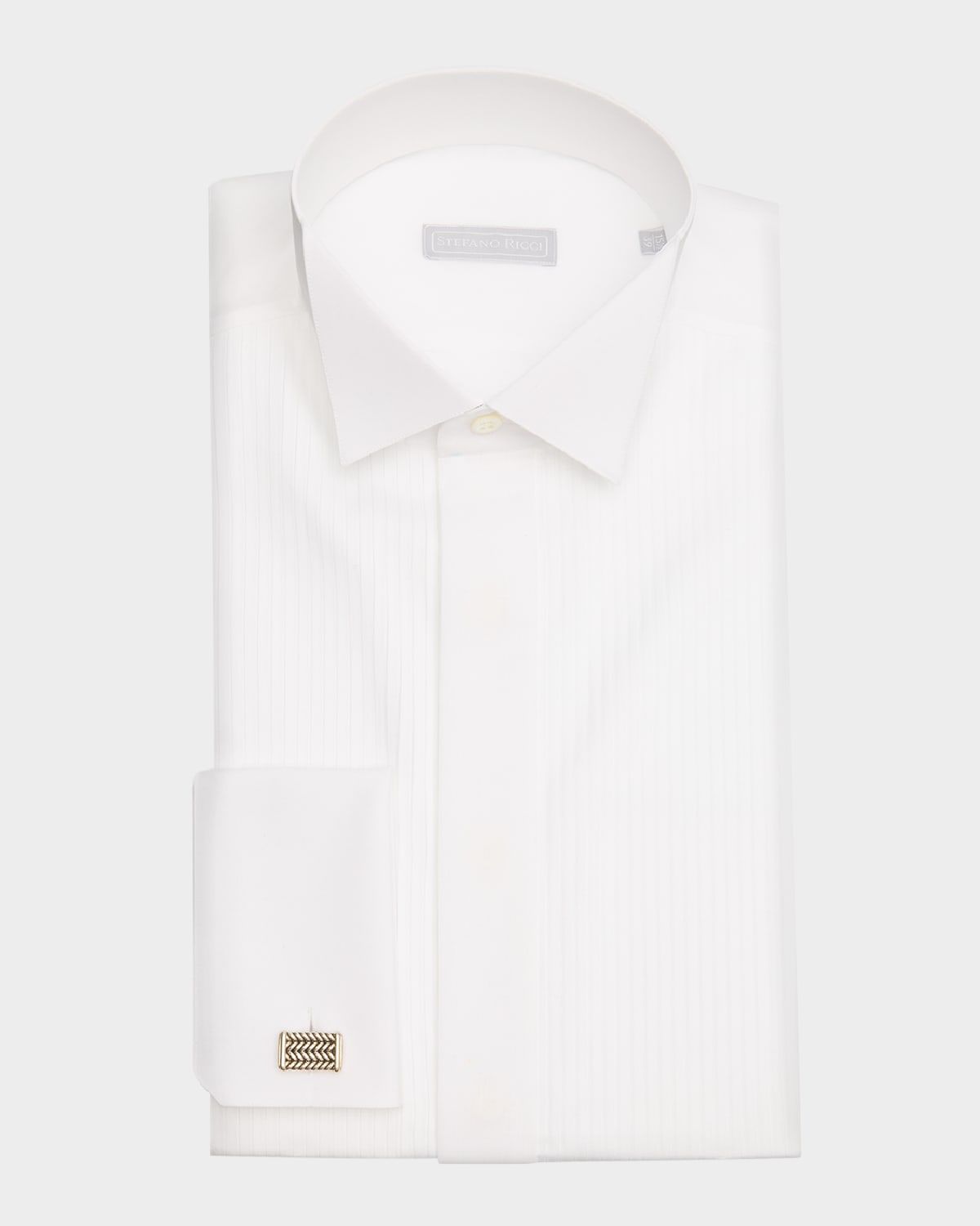Men & apos;s French-Cuff Pleated Bib Dress Shirt