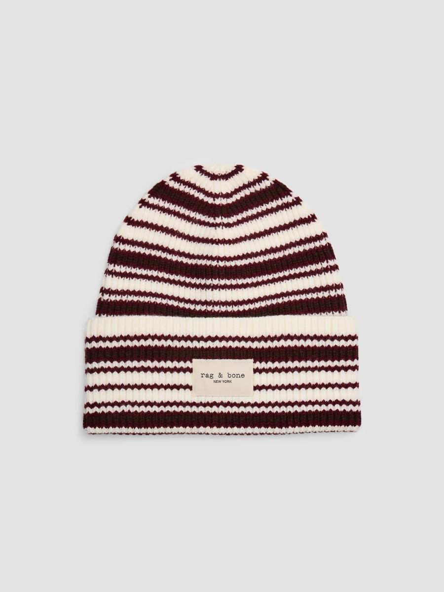 rag & bone Women's Blake Striped Wool-Blend Beanie - Ivory Multi