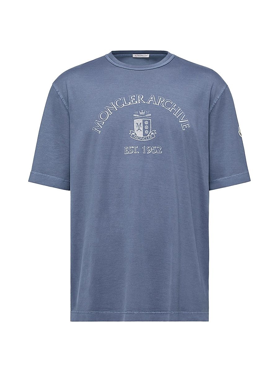 Men's Crew Neck T-Shirt in Cotton - Cobalt Blue - Size XXXXL