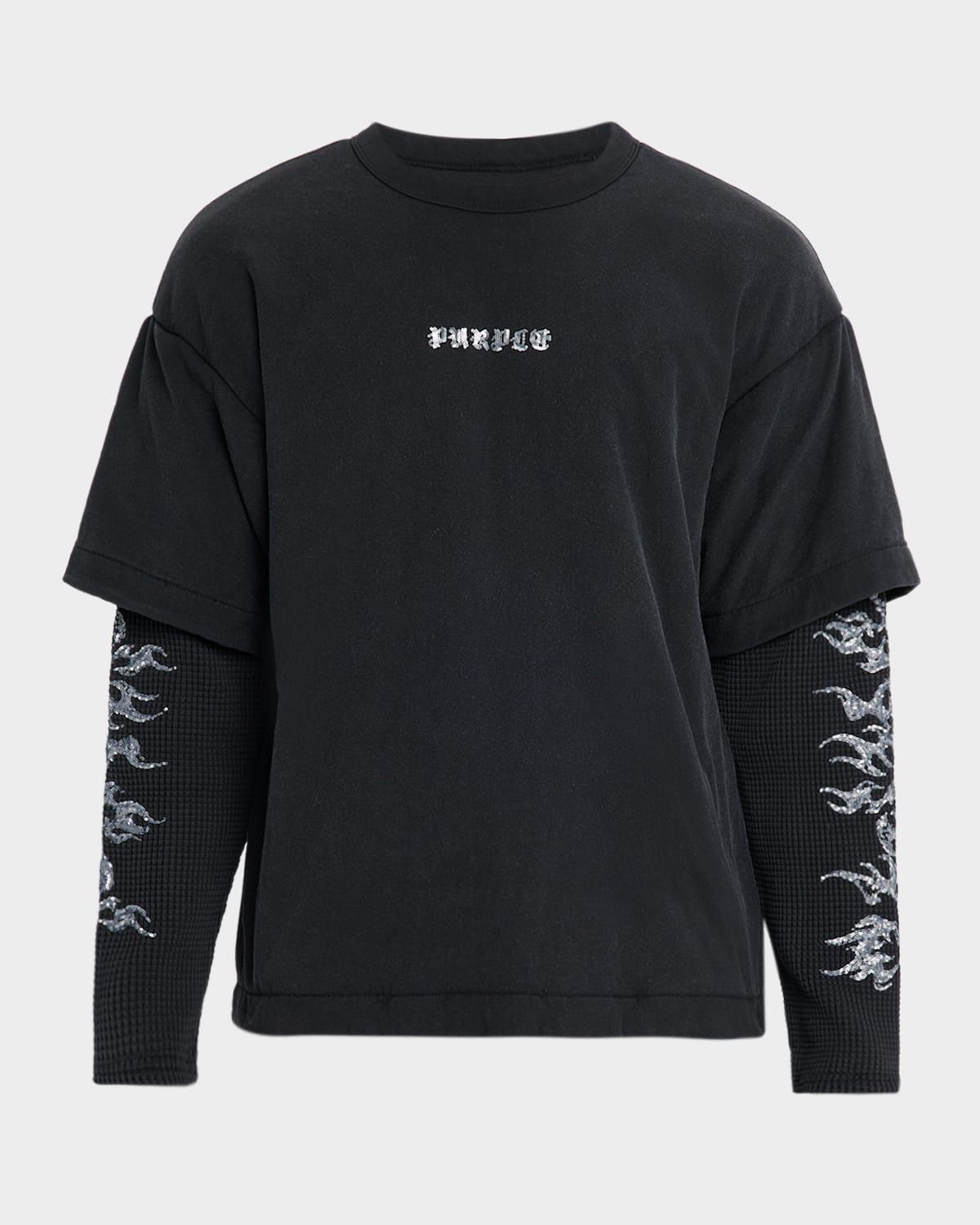 Men & apos;s Sequin Flame Long Sleeve T-Shirt