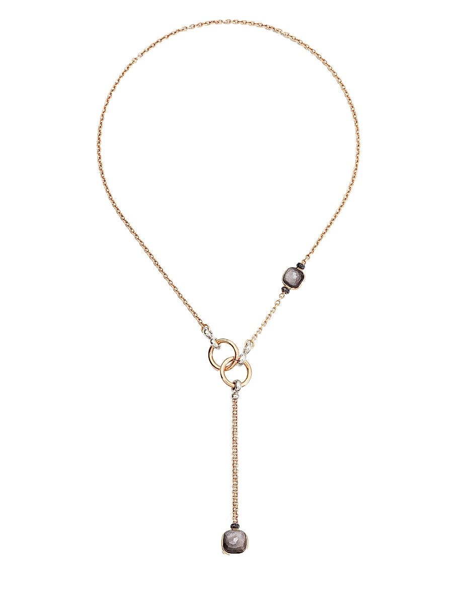Women's Nudo Two-Tone 18K Gold, Obsidian & Black Diamond Necklace