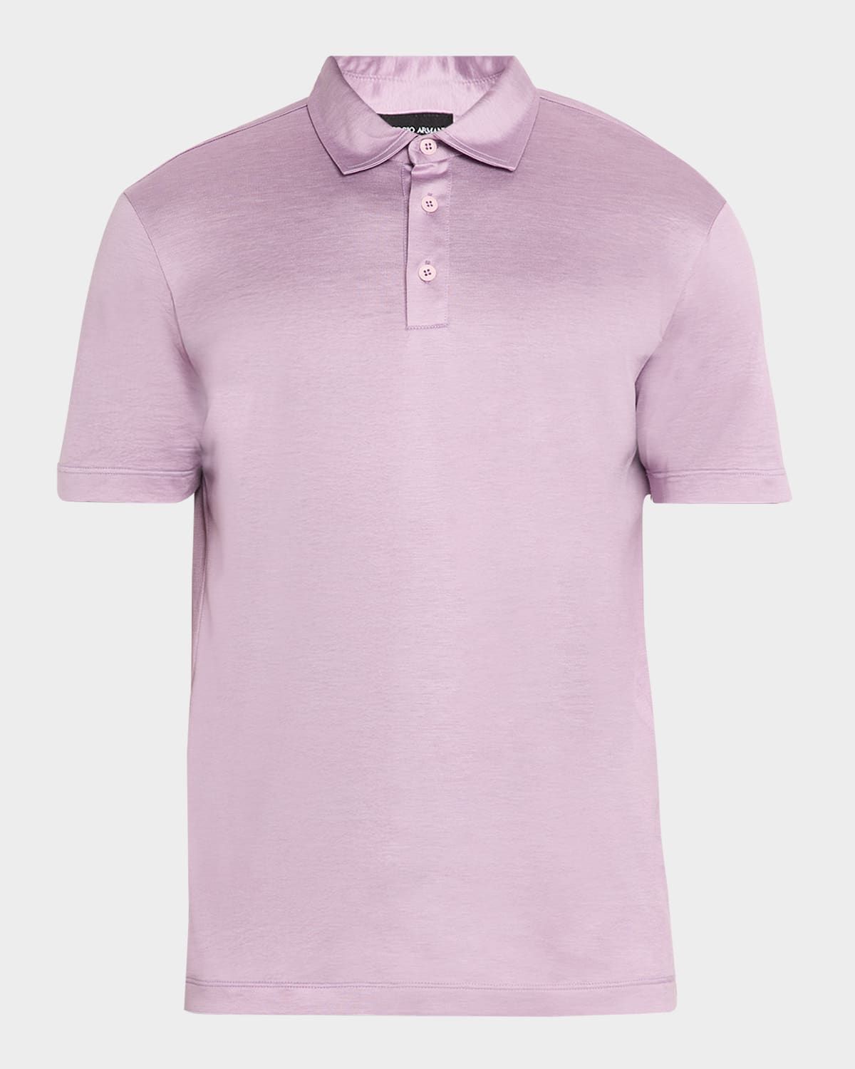 Men & apos;s Solid Silk and Cotton Polo Shirt