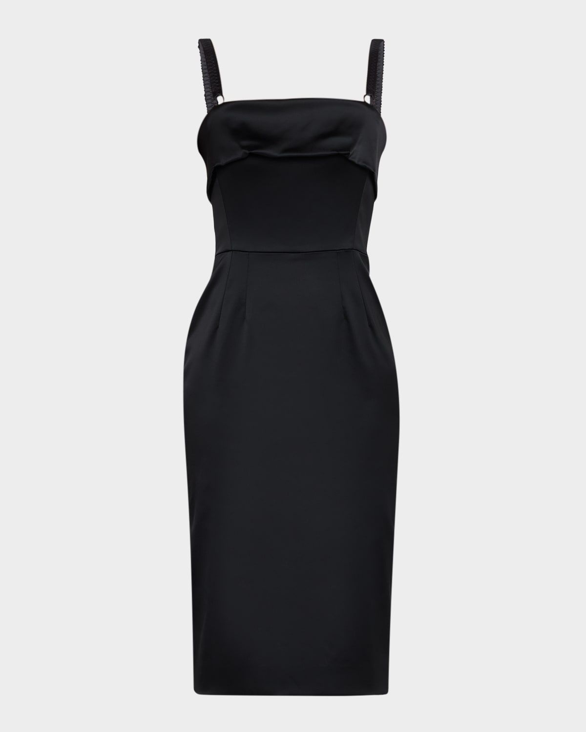 Satin Sleeveless Sheath Midi Dress