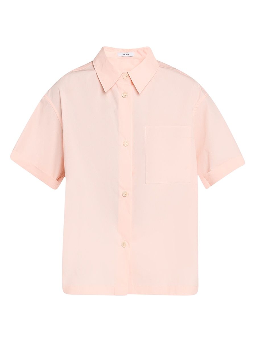 Women's Jordan Cotton Poplin Button-Front Shirt - Pink - Size 12