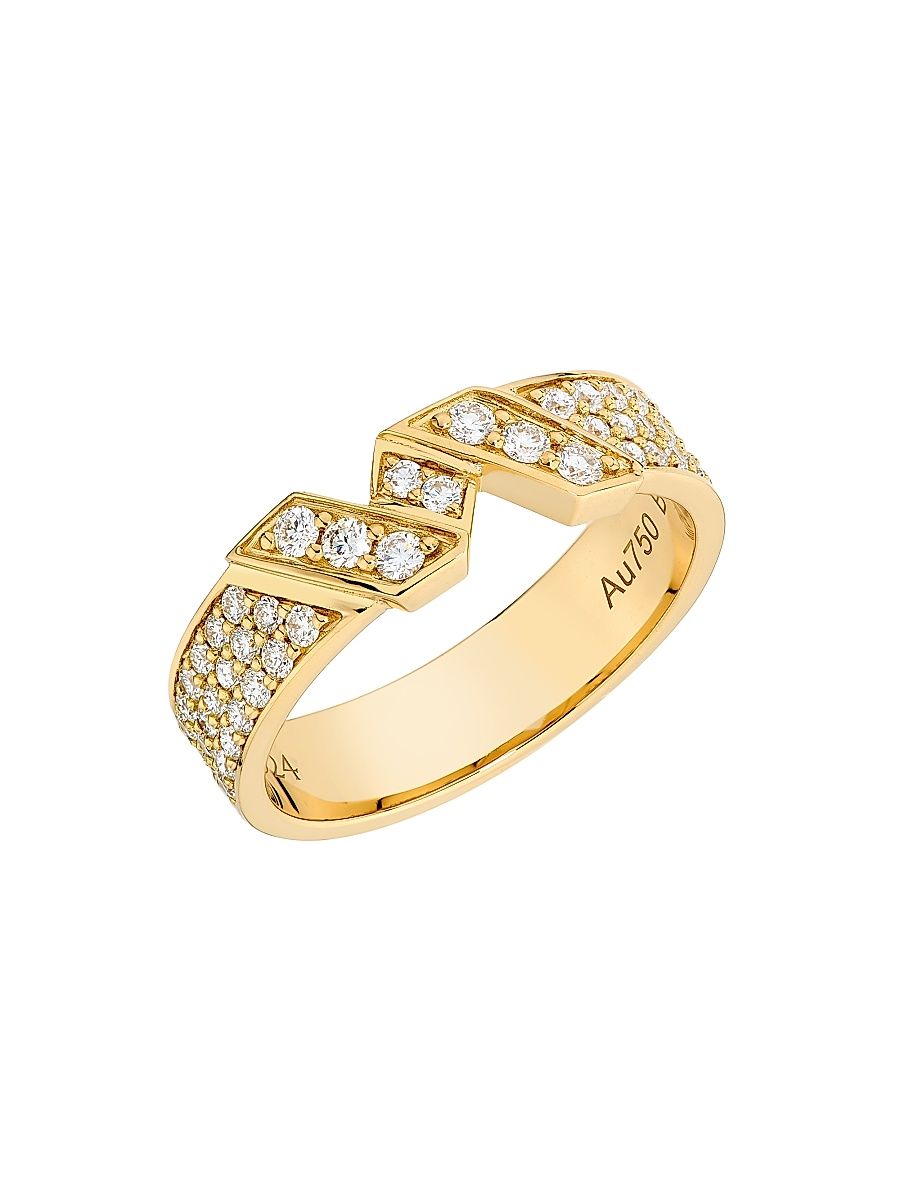 Women's Helix Small Ring Full Pavé 18K Gold - Yellow Gold - Size 7.5