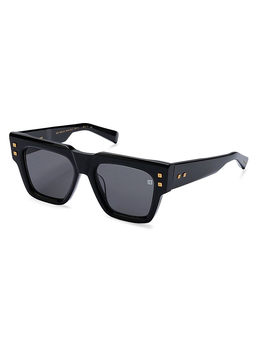 Women's B-Army 52MM Geometric Sunglasses - Black Gold Black