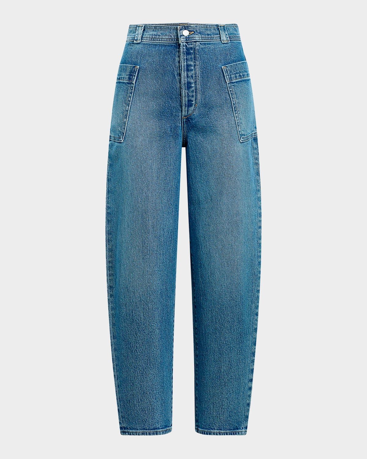 The Phoebe Patch Pocket Barrel-Leg Jeans