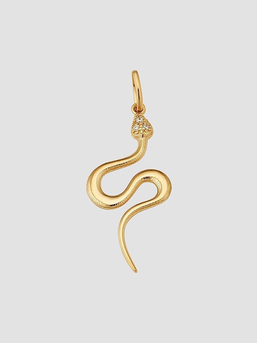 Women's Snake Charmer Pendant Charm in 14K Yellow Gold - Gold