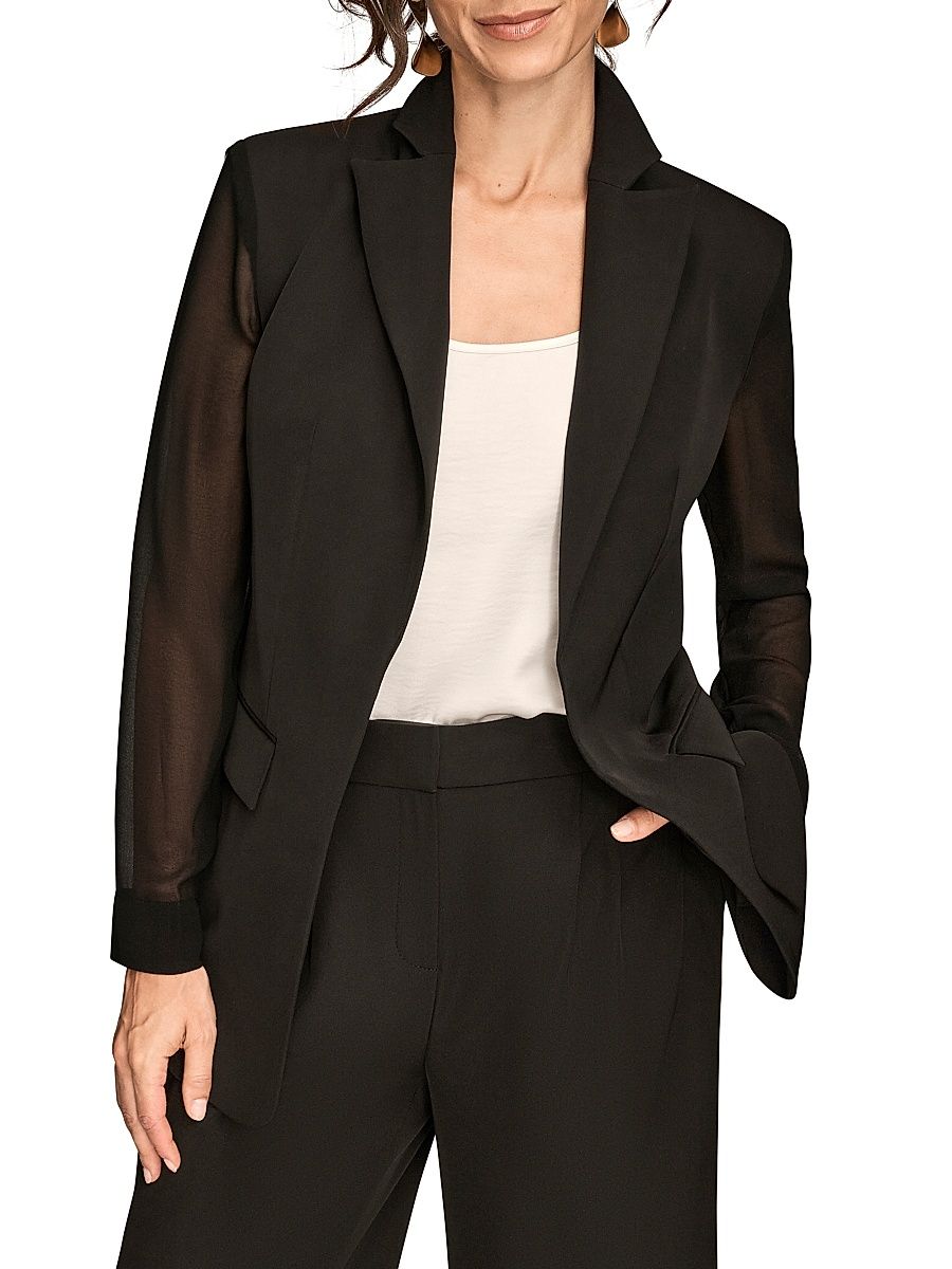 Women's October Easy-Fit Chiffon Blazer - Black - Size 0