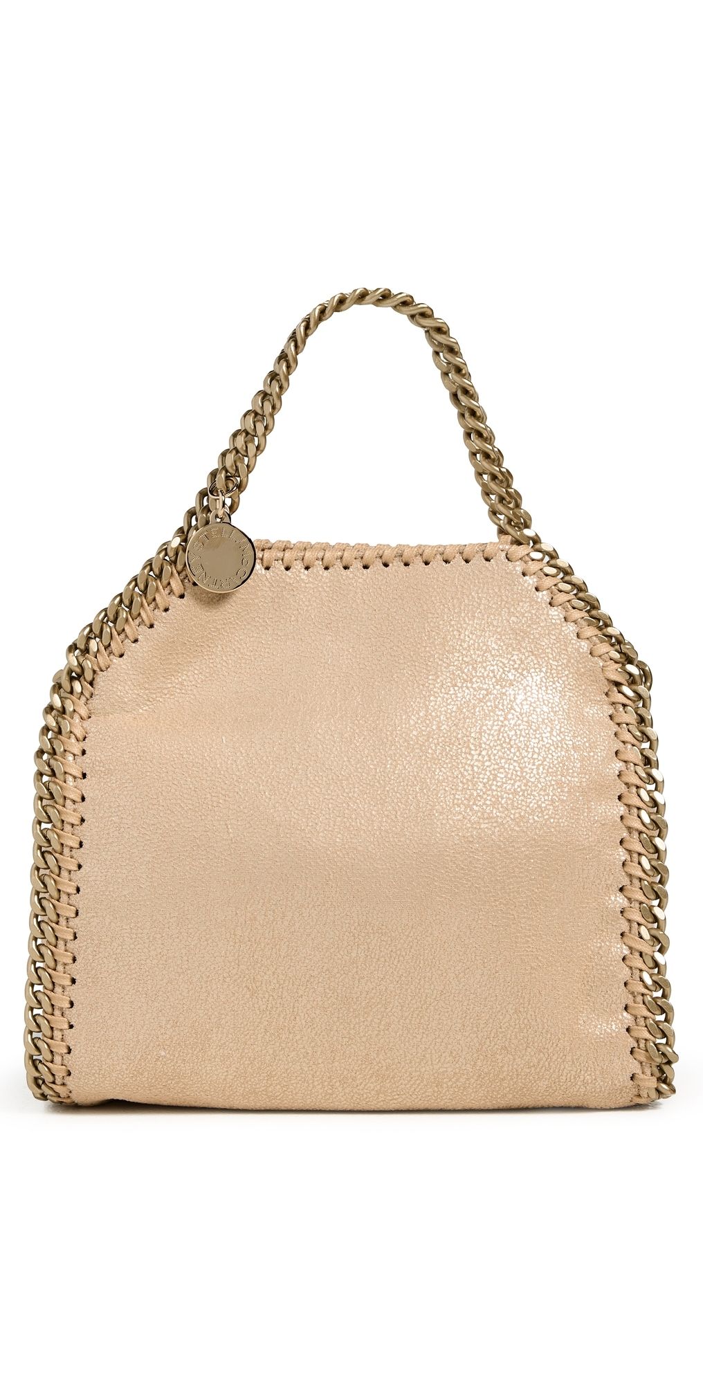 Stella McCartney Eco Shiny Dotted Chamois Falabella Tiny Bag Gold One Size