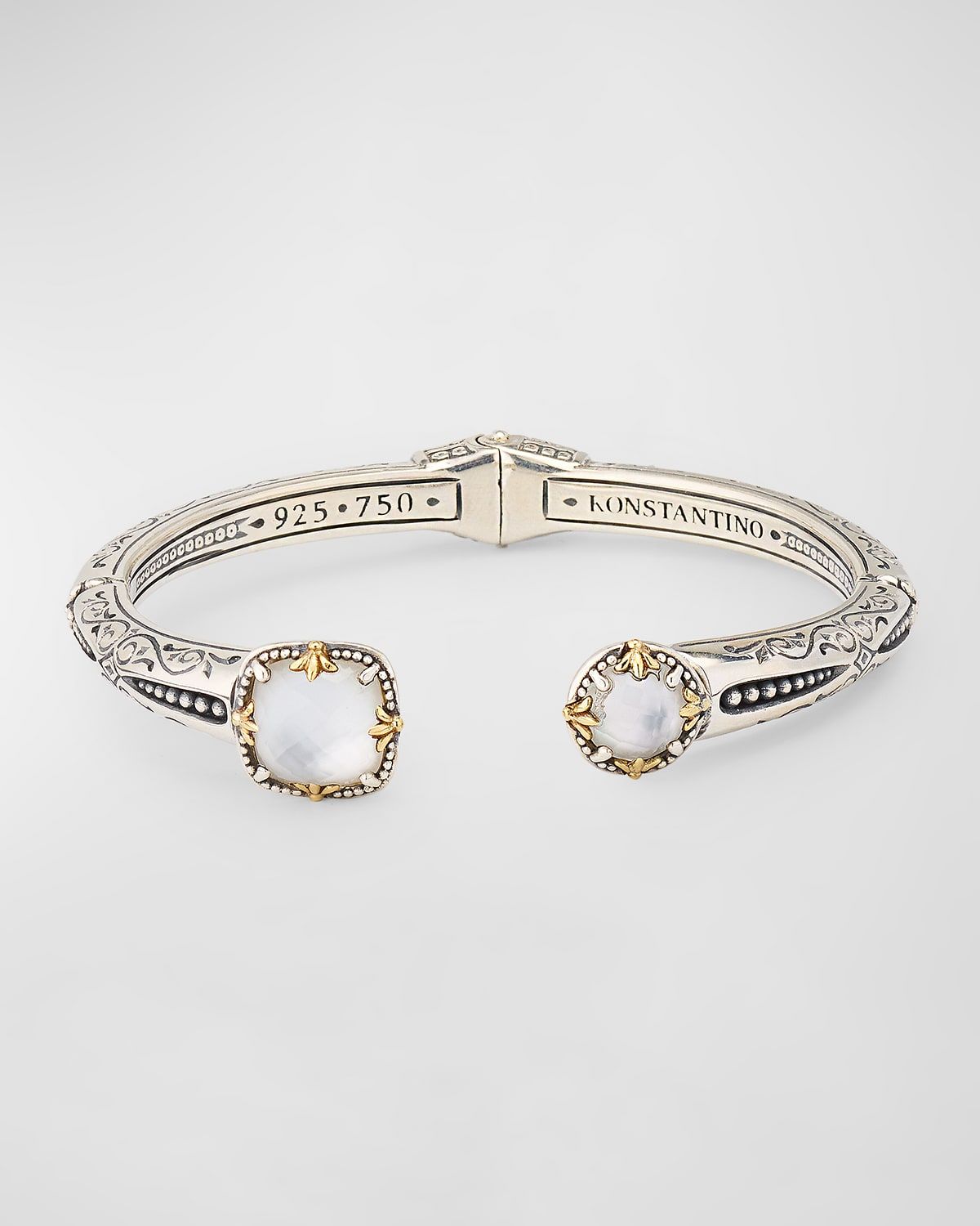 Gen K Sterling Silver and 18K Gold Rock Crystal Bracelet