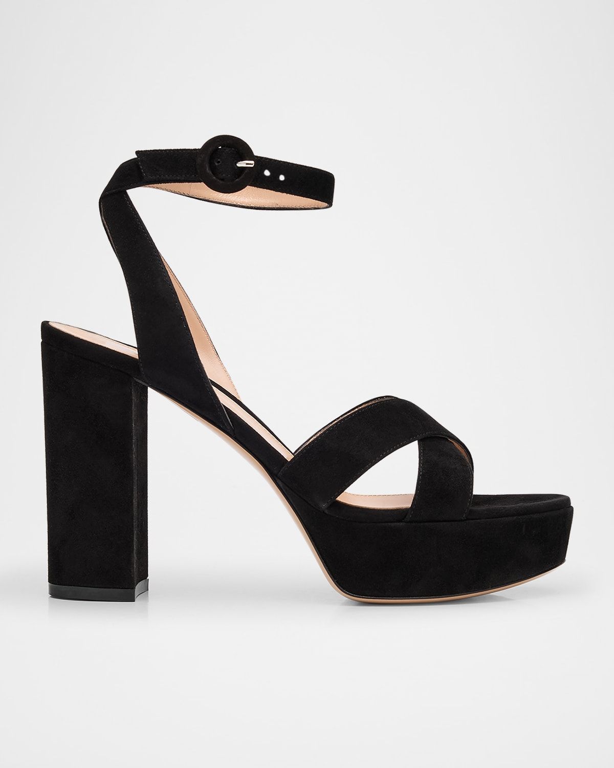 Suede Crisscross Platform Sandals