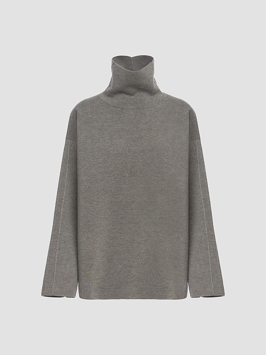 Women's Cashmere-Silk Turtleneck Sweater - Roccia - Size 12
