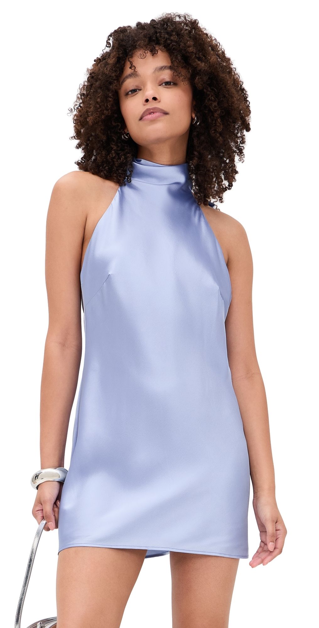 Show Me Your Mumu Lisa Mini Dress Borrowed Blue Luxe Satin XS