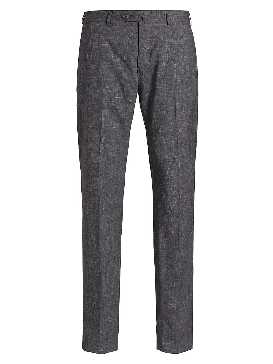 Men's Virgin Wool-Blend Dress Pants - Charcoal - Size 34