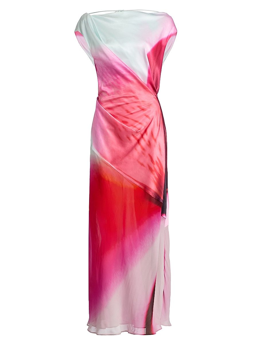 Women's Farrah Dyed Draped Maxi Dress - Tropical Bloom - Size 12