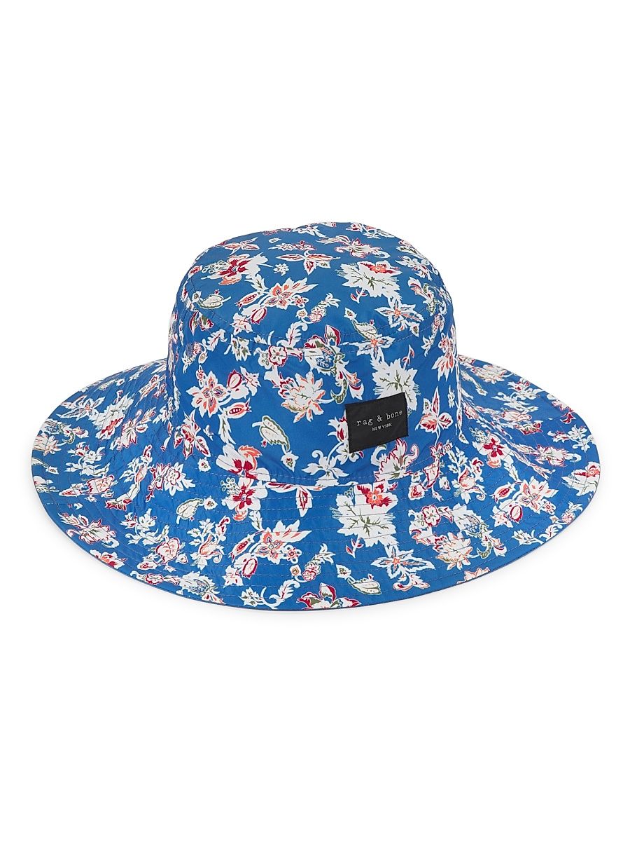 Women's Addison Printed Cruise Hat - Blue Floral - Size Medium