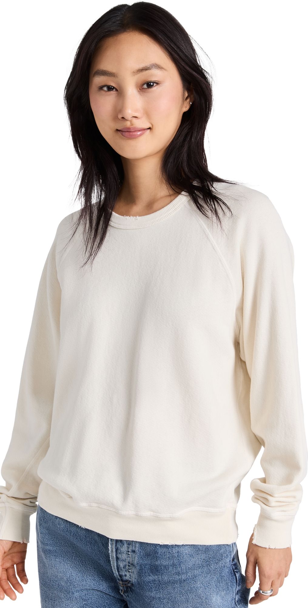 THE GREAT. The College Sweatshirt Washed White 2