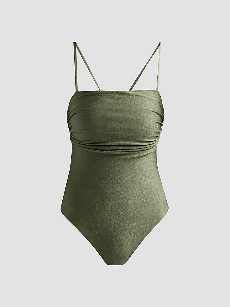 Women's Aurora Gathered One-Piece Swimsuit - Green - Size XS