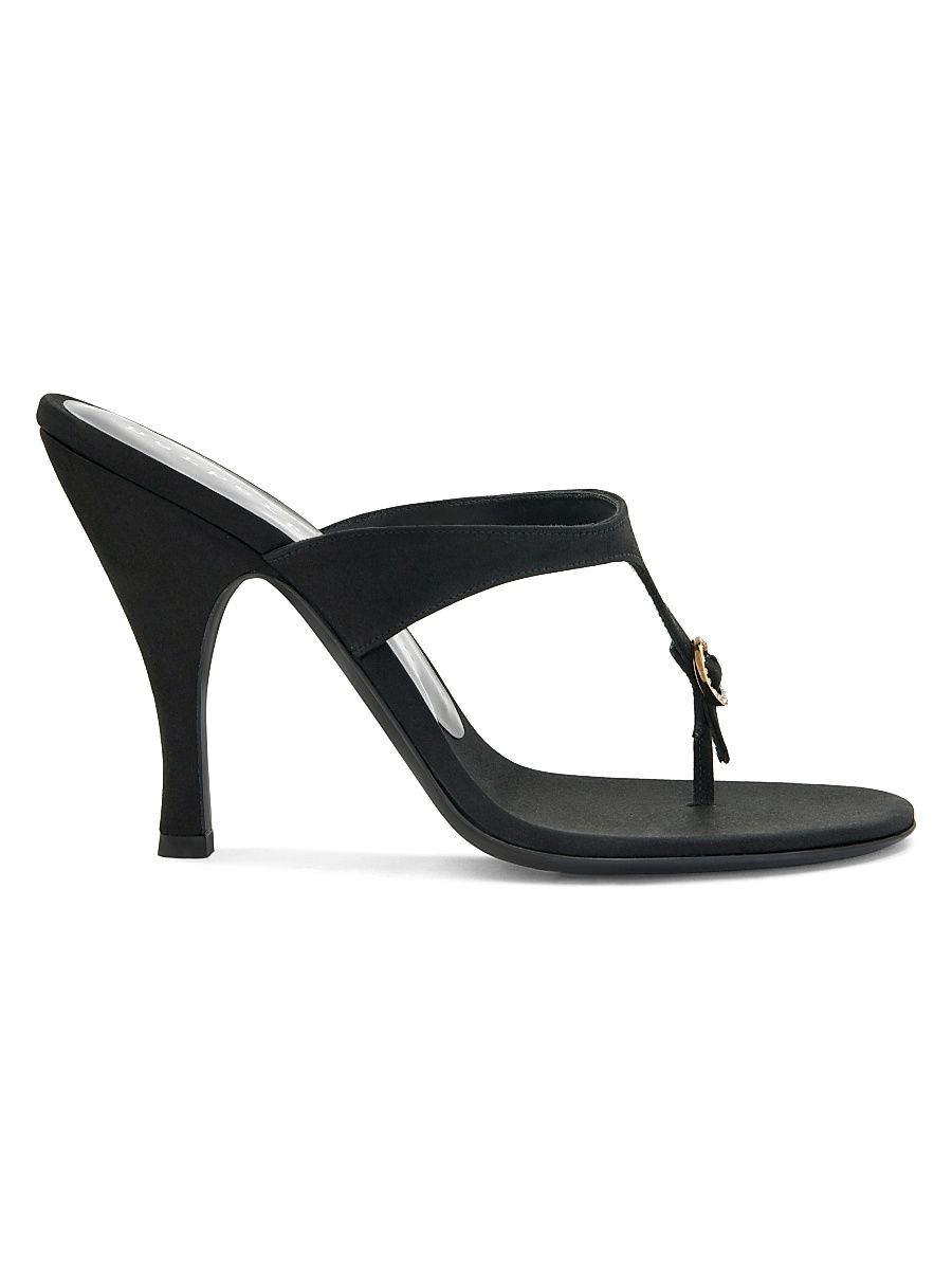 Women's Kiss and Tell 100MM Satin Sandals - Black - Size 11