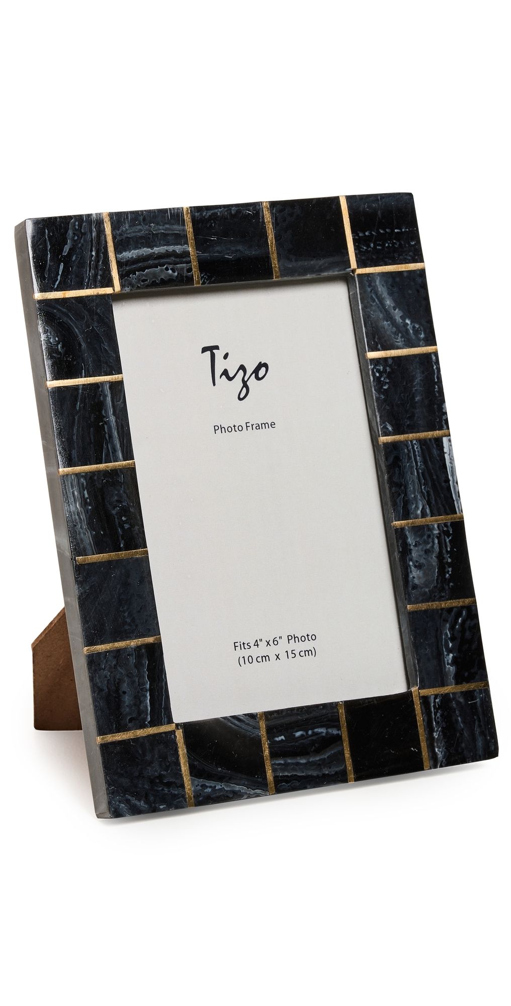 Tizo Design Photo Frame 4x6 Black/Brass One Size