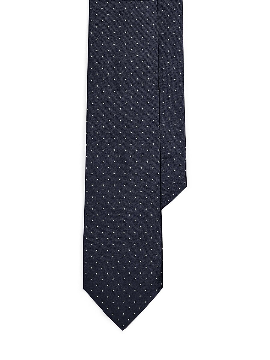 Men's Dot Silk Tie - Navy
