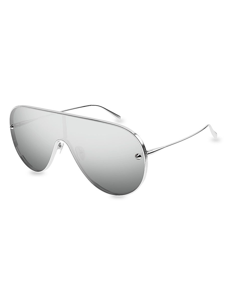 Women's Metal Studs 99MM Pilot Sunglasses - Silver Silver