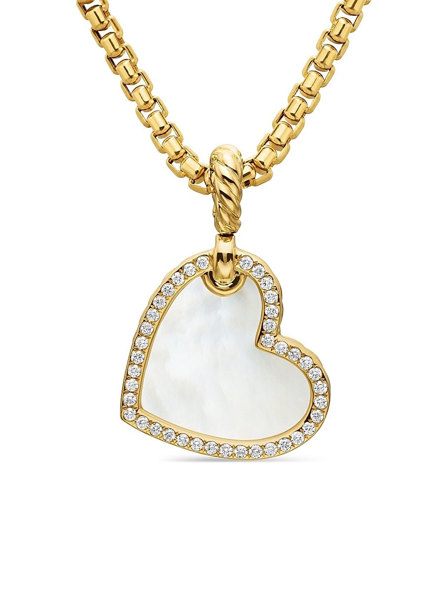 Women's DY Elements Heart Amulet in 18K Yellow Gold - Mother Of Pearl