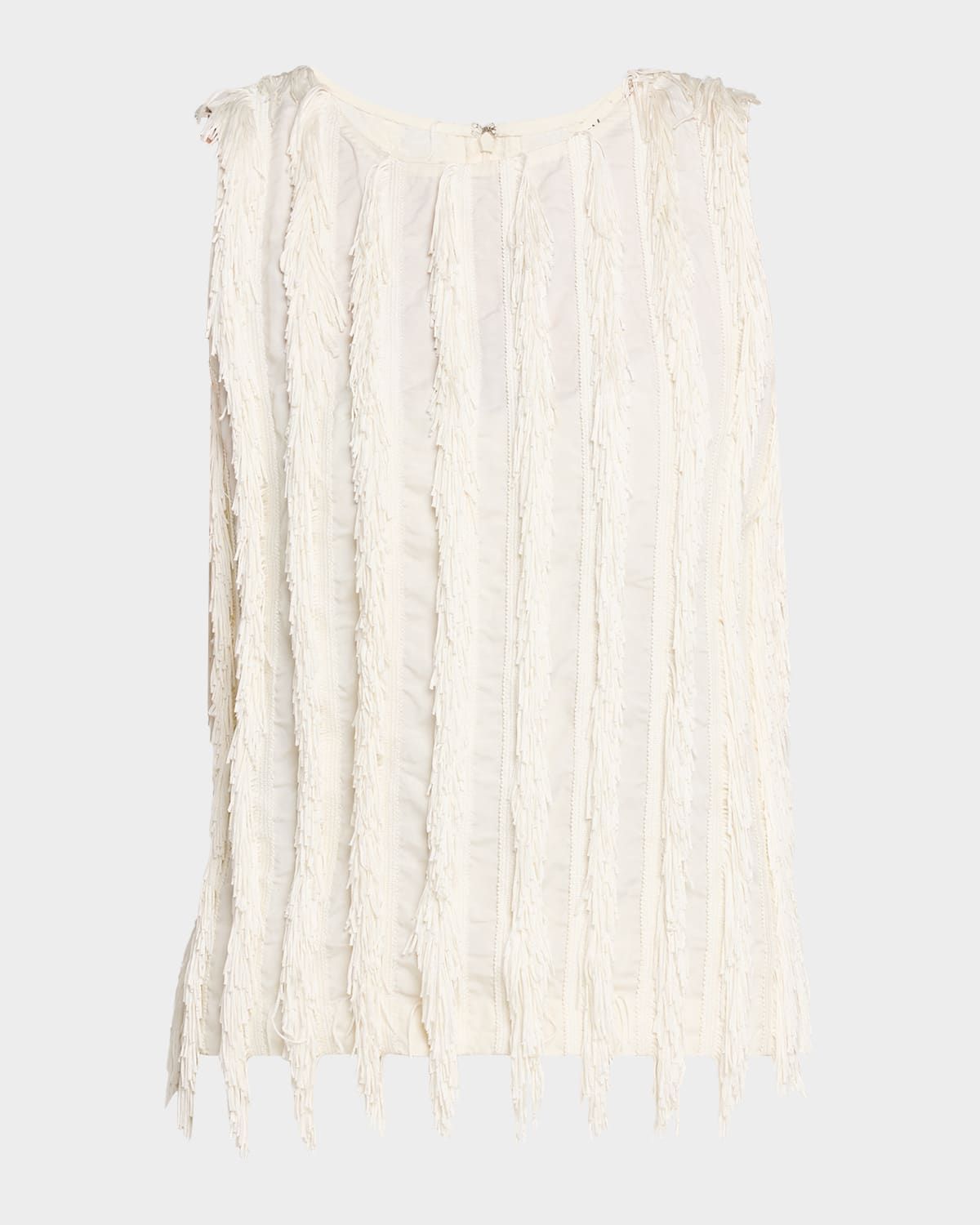Sleeveless Fringe Stripe Top