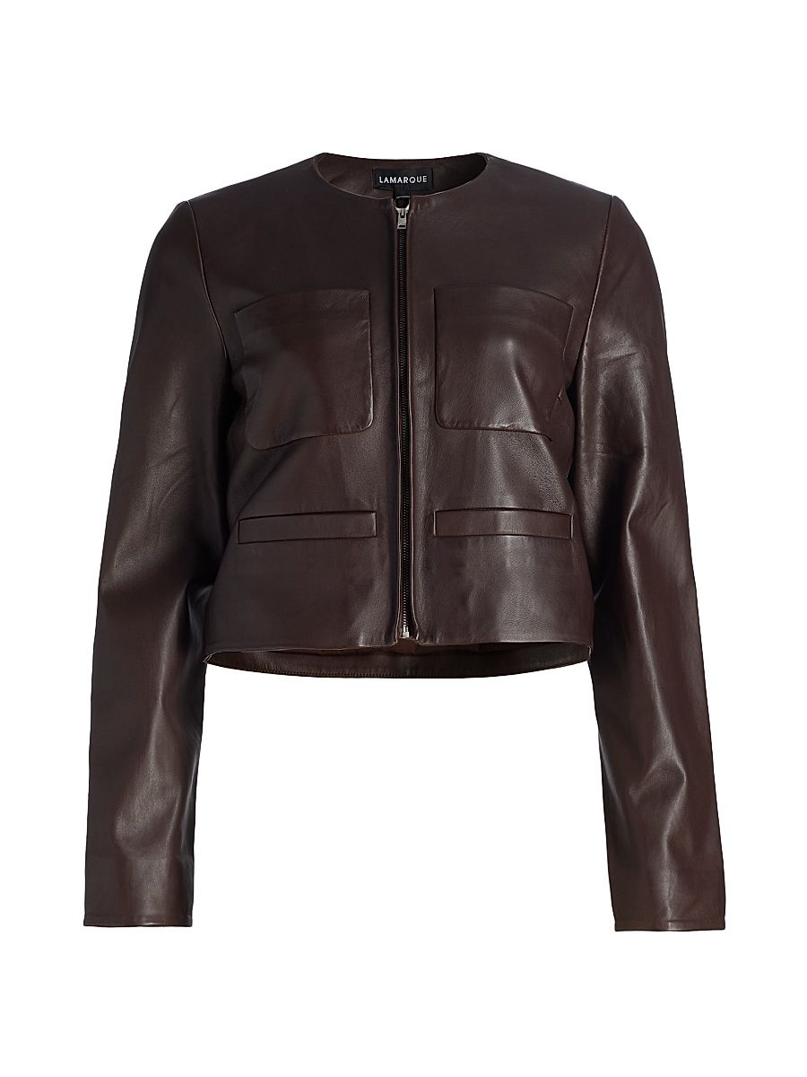 Women's Linette Cropped Jacket - Dark Brown - Size XL