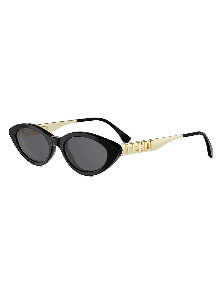 Women's Fendigraphy 51MM Cat-Eye Sunglasses - Gold Black