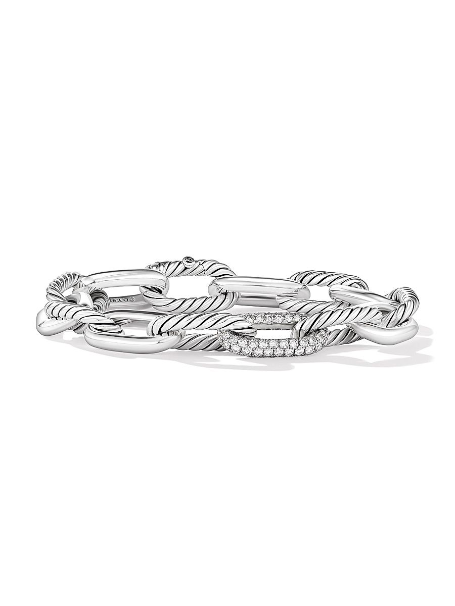 Women's DY Madison Chain Bracelet in Sterling Silver - Diamond - Size Small