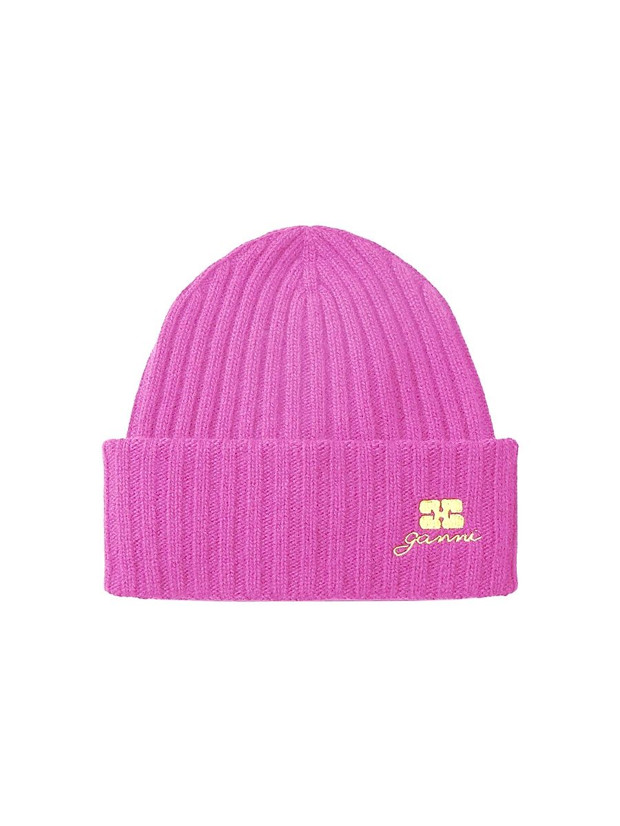 Women's Future Logo-Embroidered Wool Beanie - Aurora Pink
