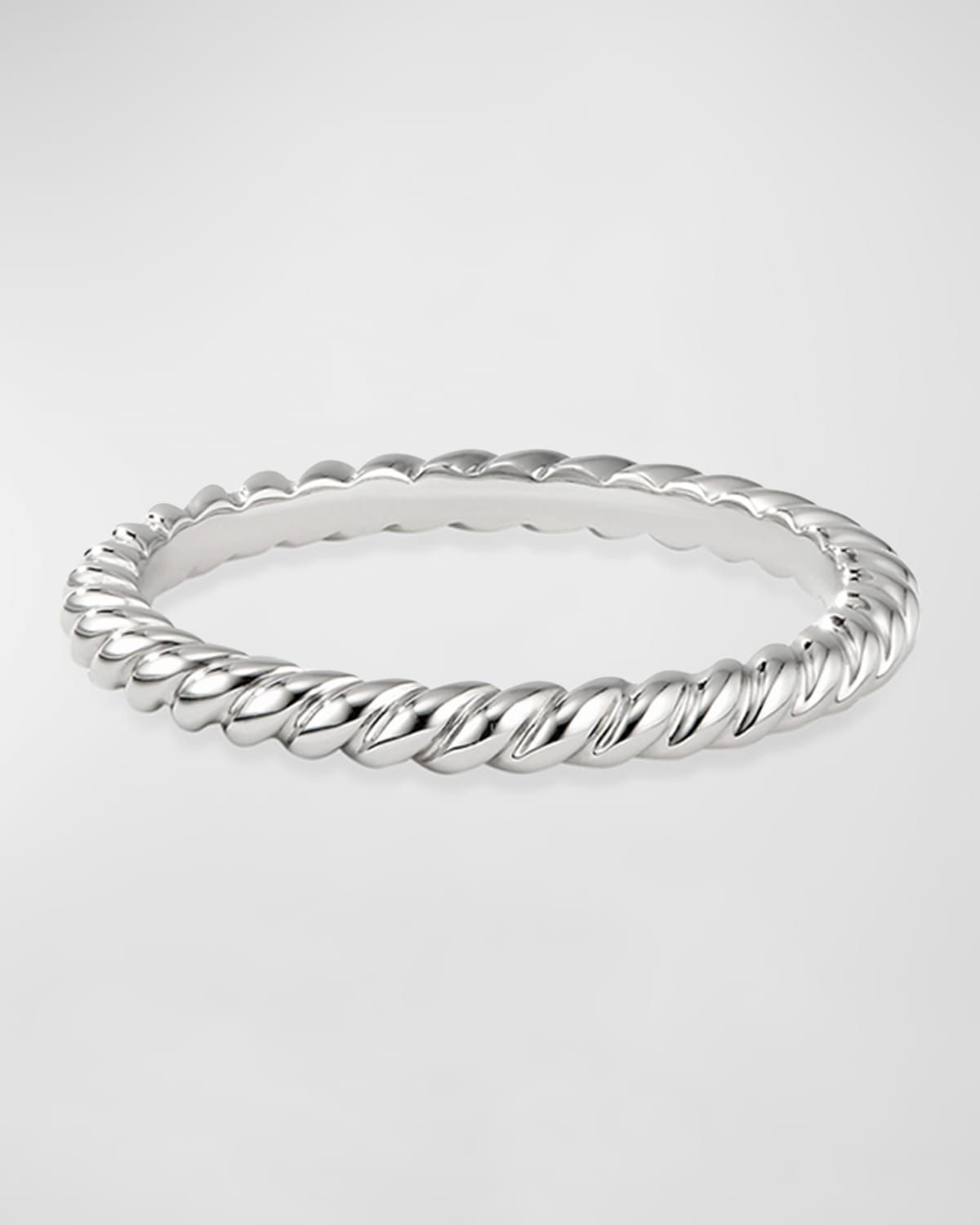 DY Cable Band Ring in Platinum, 2mm