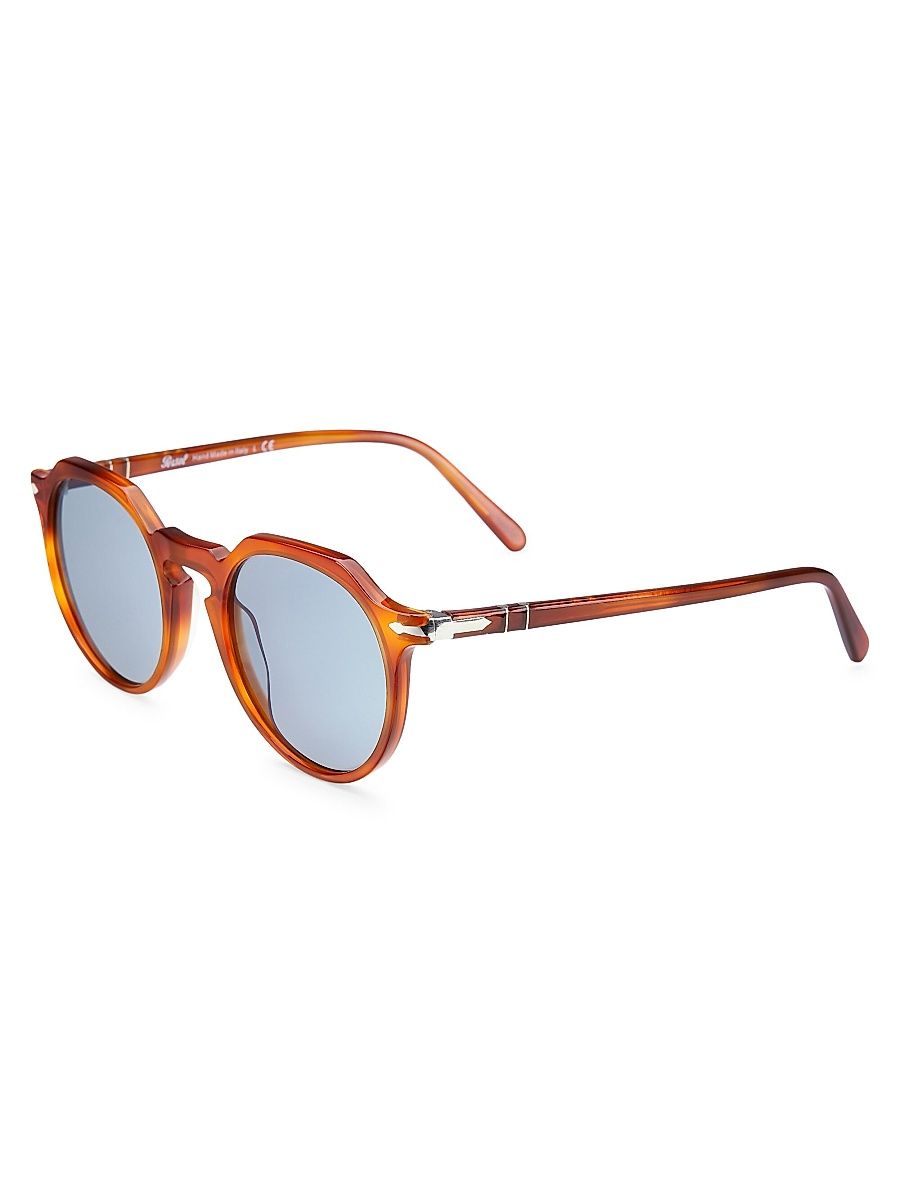Men's Phantos 52MM Round Sunglasses - Light Brown