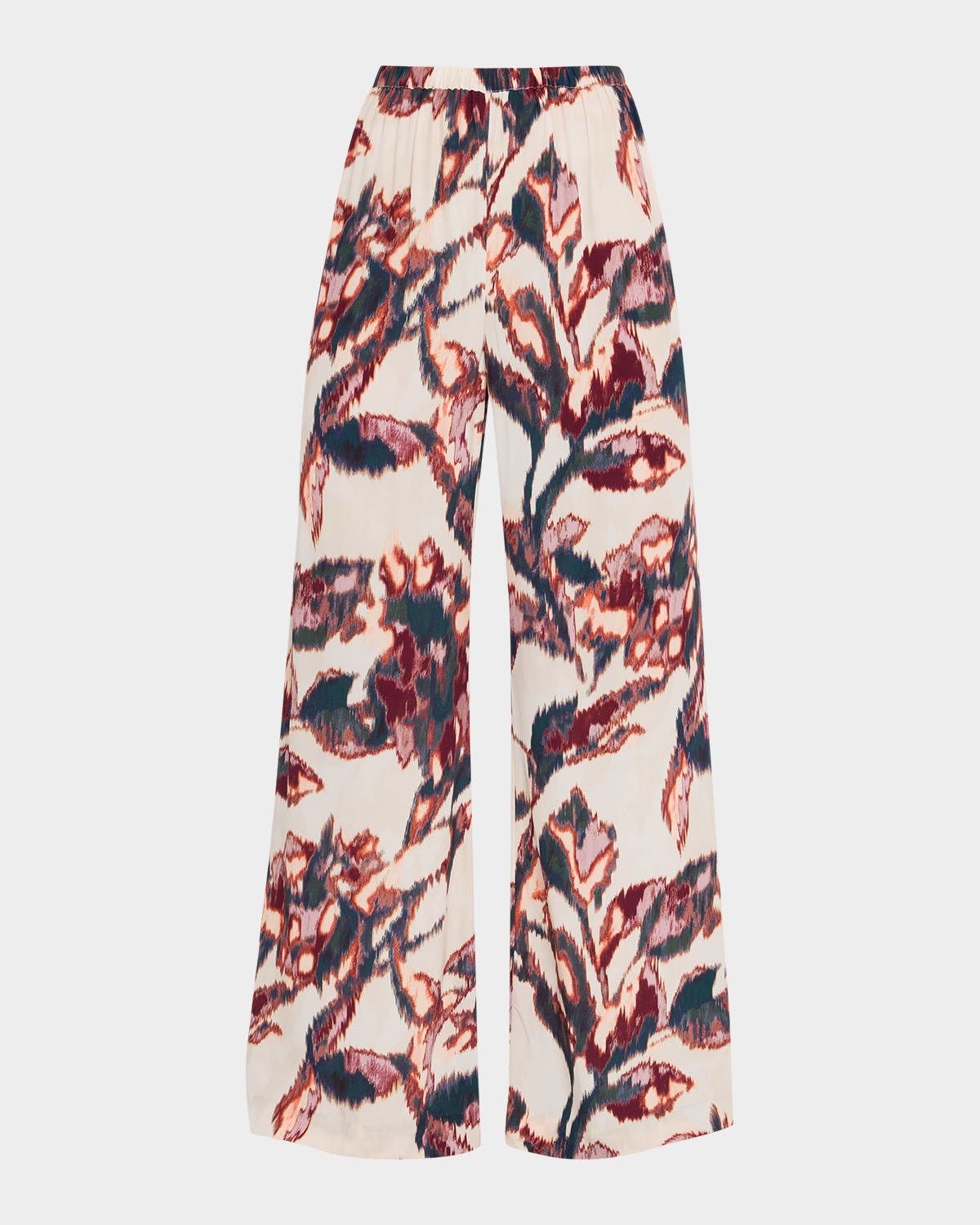 Devon Floral-Print Wide-Leg Pull-On Pants