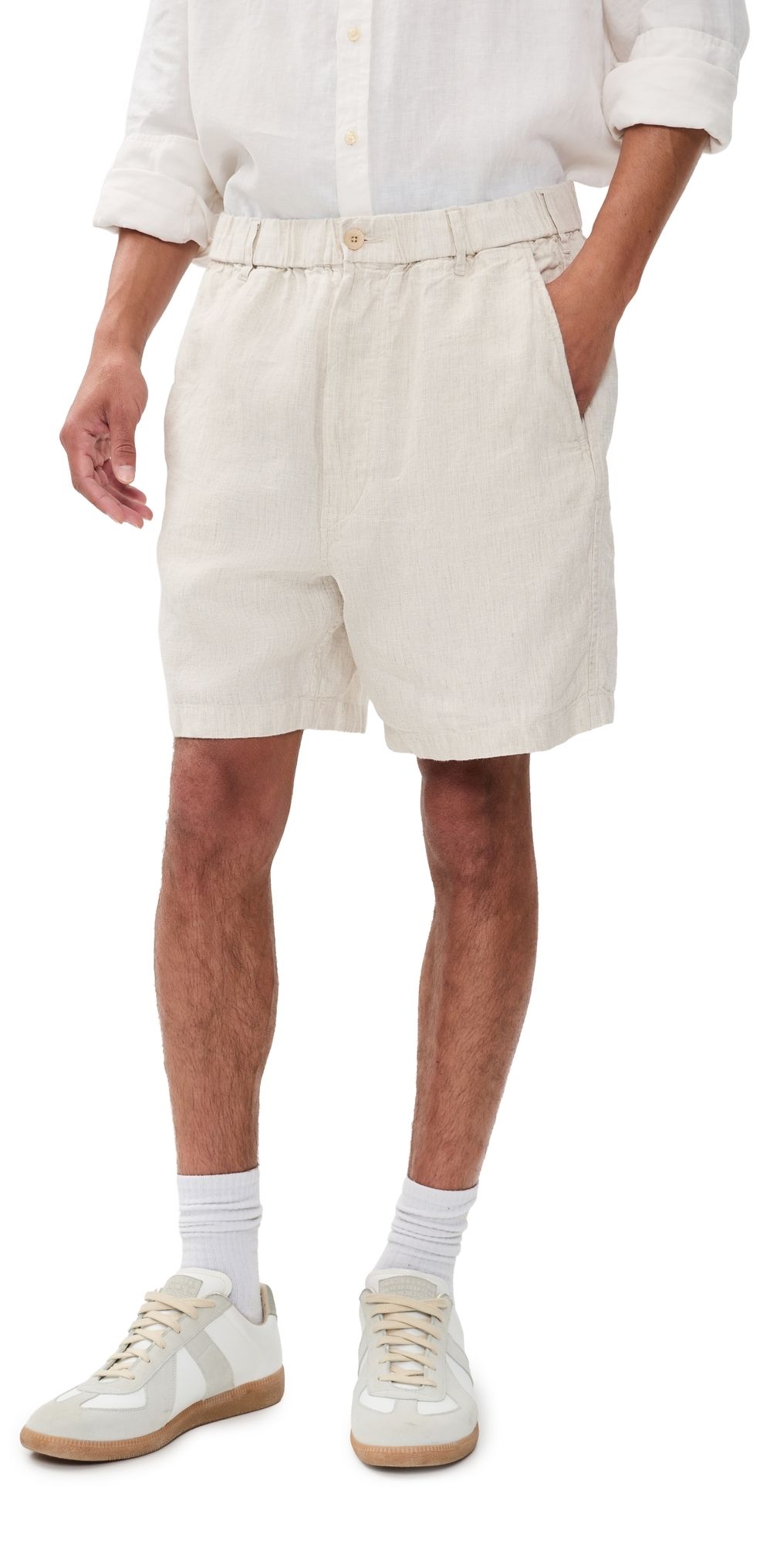 Madewell Linen Pull On Shorts Bleached XL