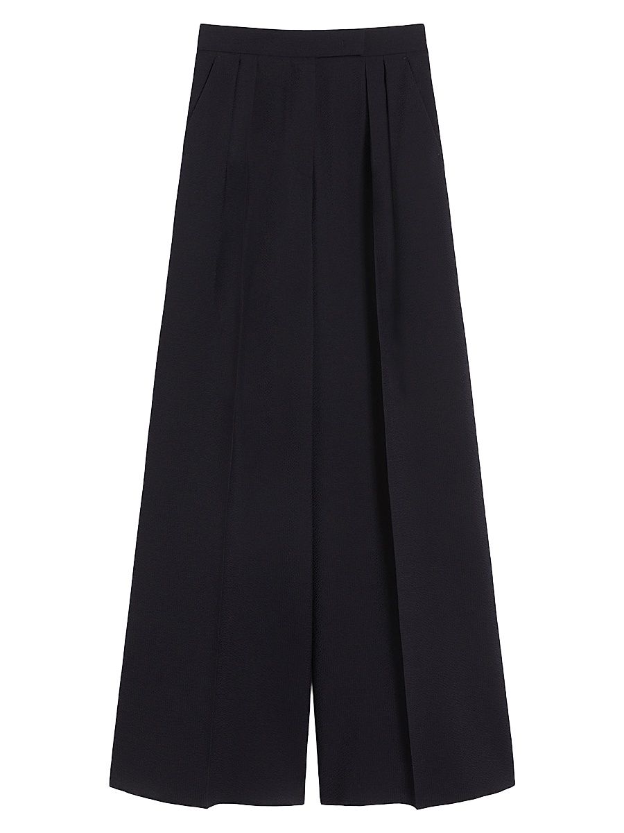 Women's Wool Seersucker Trousers - Ultramarine - Size 16